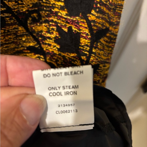 Wayward Fancies Elegant Long Sleeve Dress with Black and Gold Floral Medium - Picture 8 of 11